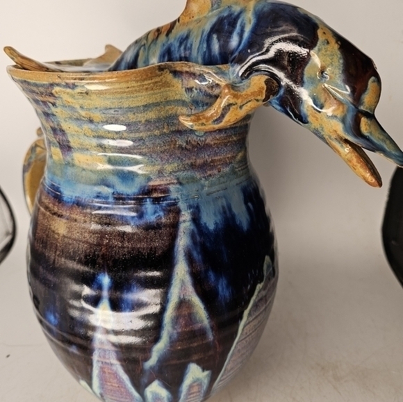 Hand made, hand thrown art pottery pitcher - Picture 7 of 7